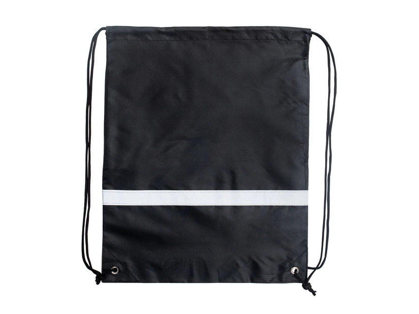 czarny plecak z taśmą odblaskową - 7 litrów