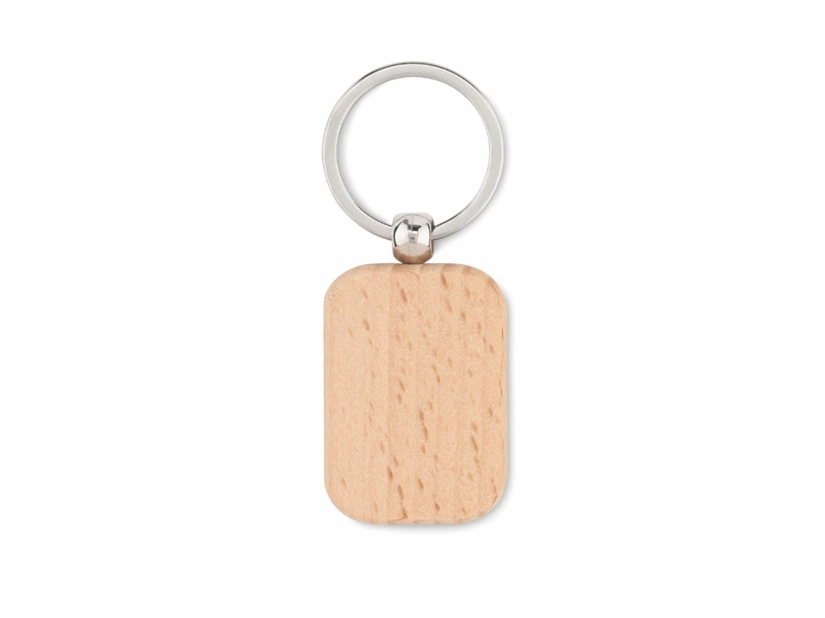 Prostokątny drewniany brelok Poty wood