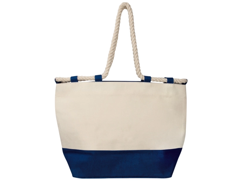 Torba plażowa z juty, z granatowym spodem