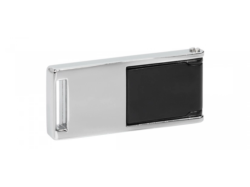 Pendrive SLIM srebrny z czarnym akcentem i logo firmy 64GB