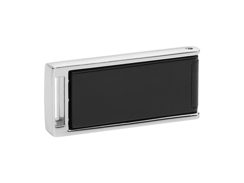 Pendrive SLIM srebrny z czarnym akcentem i logo firmy 64GB