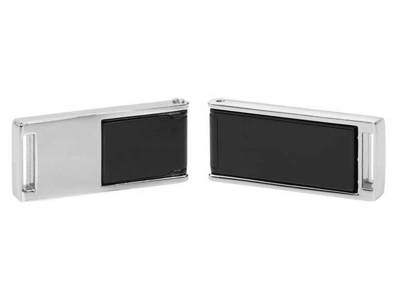 Pendrive SLIM srebrny z czarnym akcentem i logo firmy 64GB