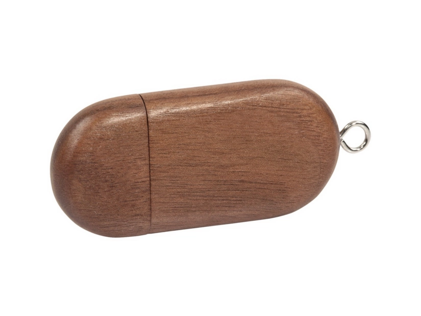 Pendrive drewniany ciemny brąz z grawerem i magnesem