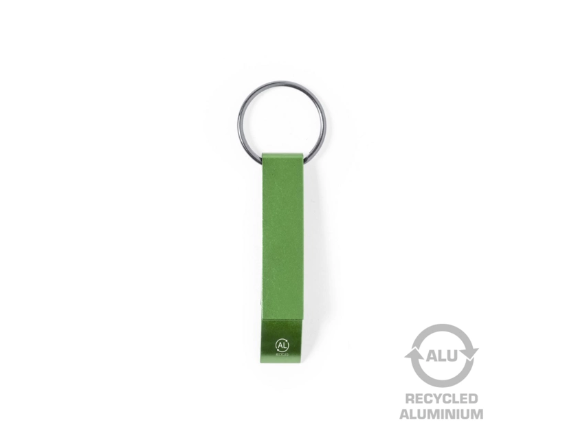 Zielony Brelok do kluczy, otwieracz, aluminium z recyklingu