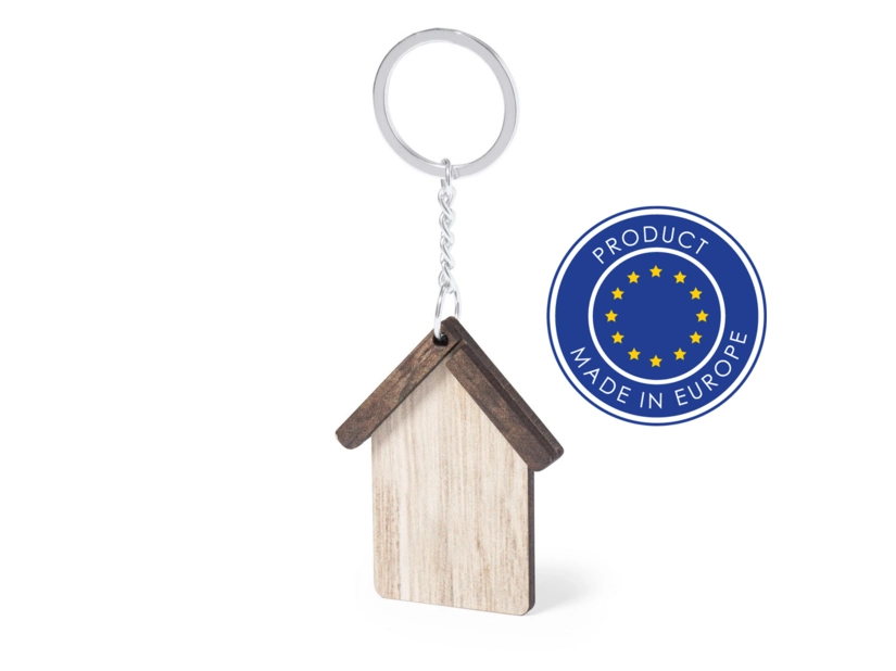 Drewniany brelok do kluczy domek