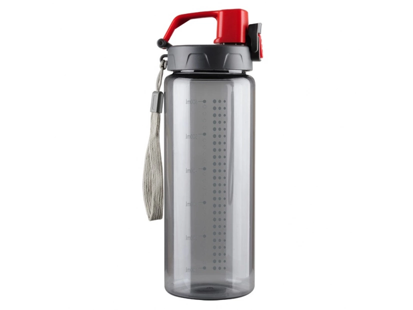 Bidon Feelsogood 600 ml, z nadrukiem logo, czerwony/szary 