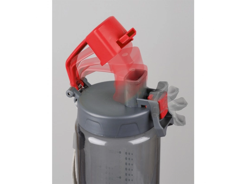 Bidon Feelsogood 600 ml, z nadrukiem logo, czerwony/szary 