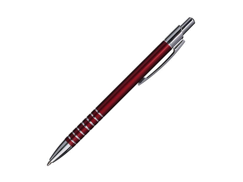 Bordowy długopis metalowy z grawerem logo – aluminium
