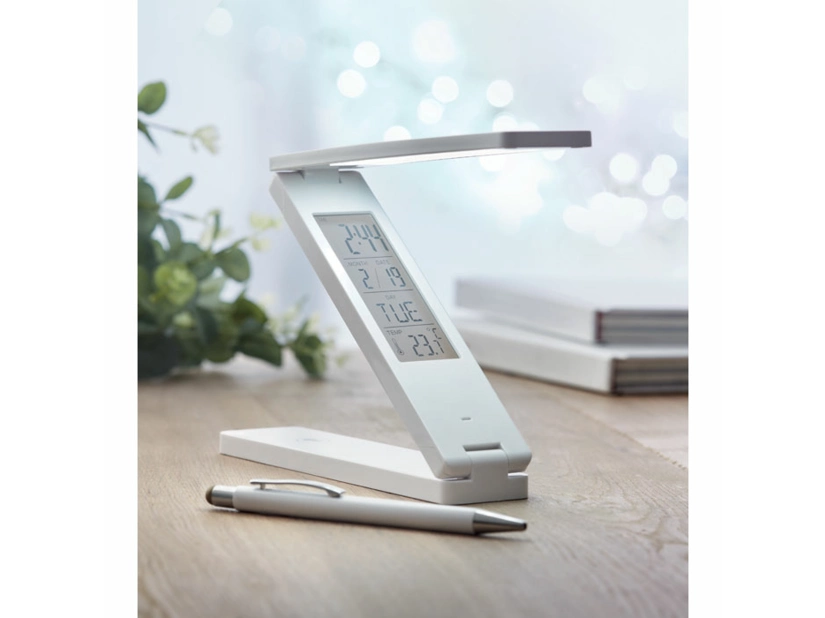 Lampka biurkowa i stacja pogody Zeta