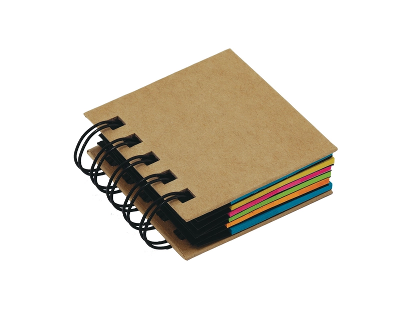 Zestaw karteczek memo Aveiro w okładce z papieru kraft, beżowy 