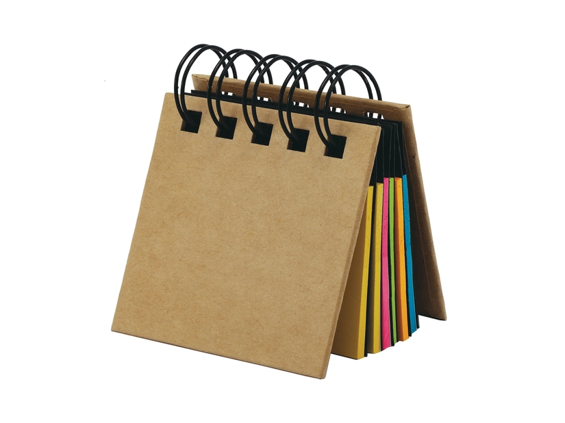 Zestaw karteczek memo Aveiro w okładce z papieru kraft, beżowy 