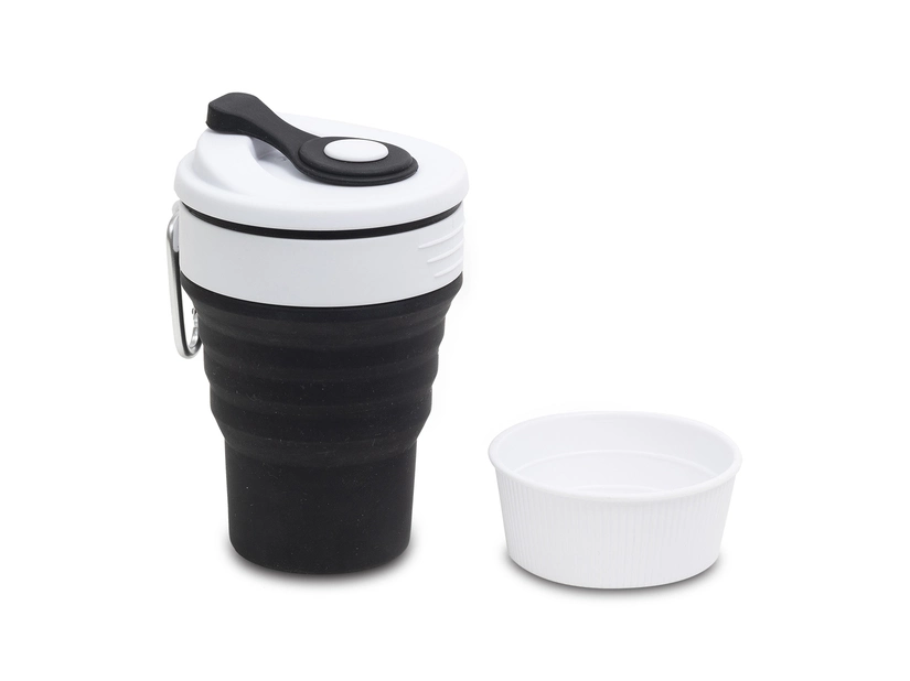 Składany kubek silikonowy 350ml Flexi, czarny