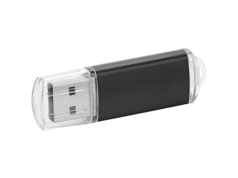 Pendrive metalowy czarny z logo – prezent biznesowy USB 2.0