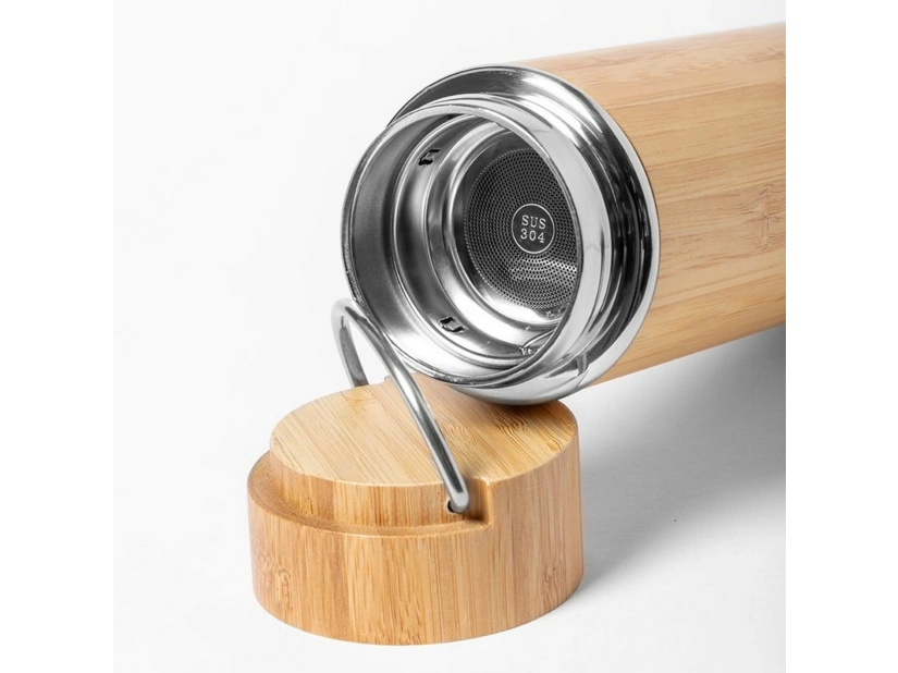 Butelka termiczna bambusowa 400 ml z sitkiem