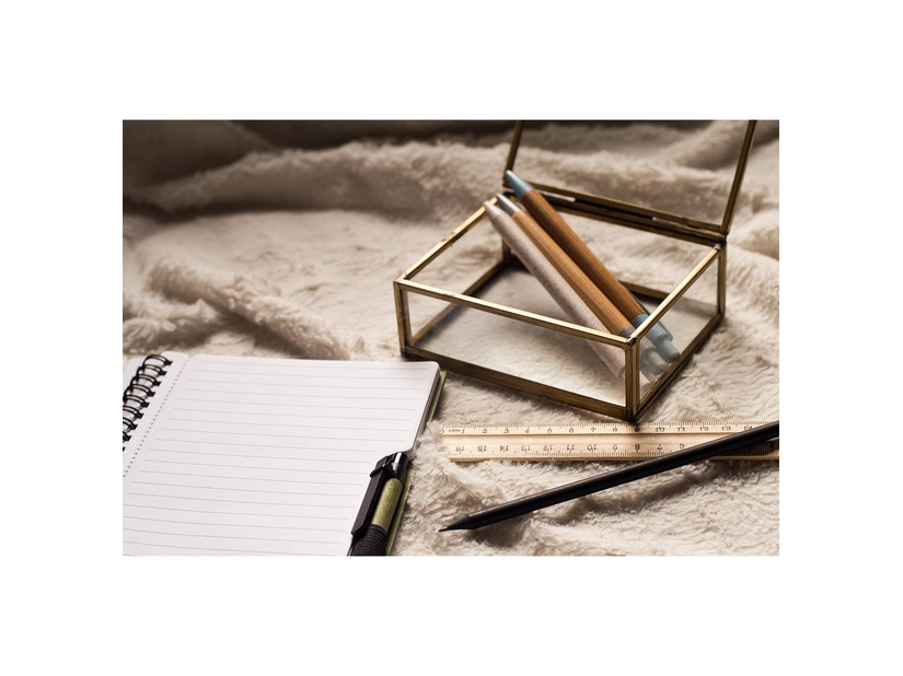 Eko długopis bambusowy z niebieskim akcentem i logo