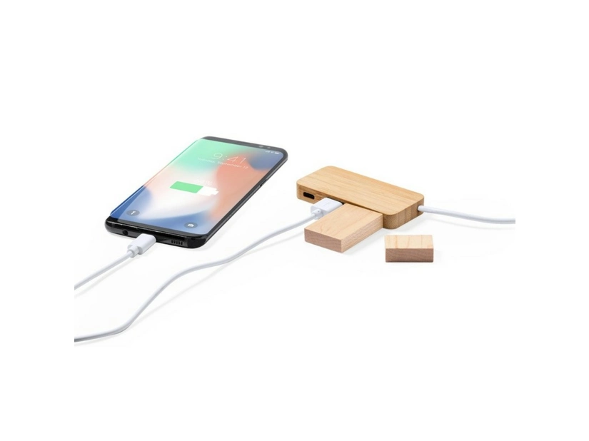 Bambusowy hub USB 2.0 z USB typu C