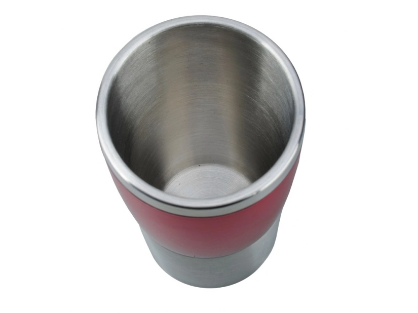 Kubek termiczny Resolute 380 ml, czerwony/srebrny 