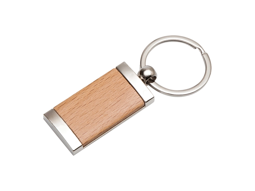 brelok z drewnianą wstawką