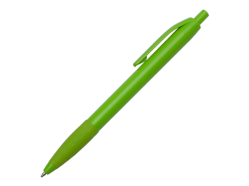 Jasnozielony długopis reklamowy Blitz z gumowym uchwytem