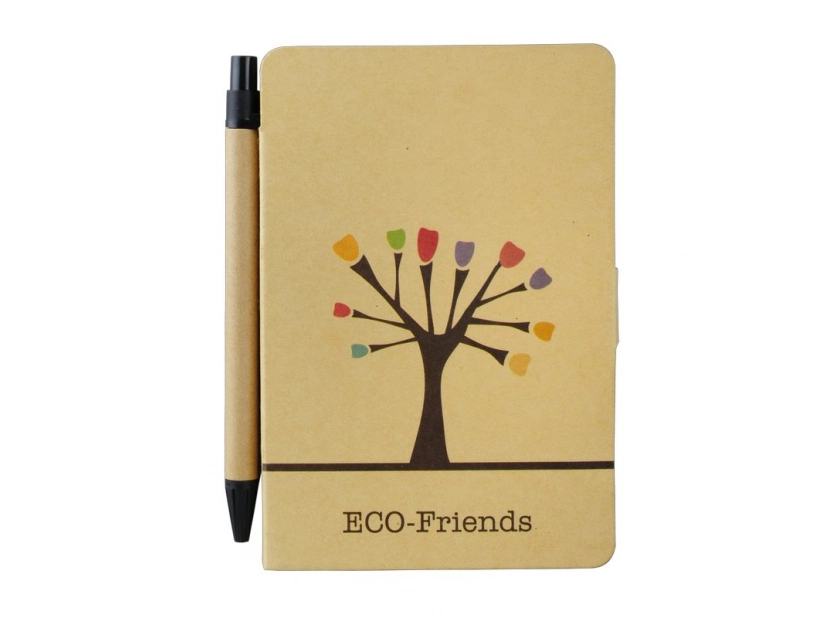 Notes 80x140/50k gładki Tree z długopisem, brązowy 