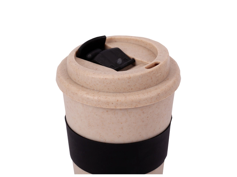 Dwuściankowy Kubek ekologiczny Wheaty 350ml, czarny 