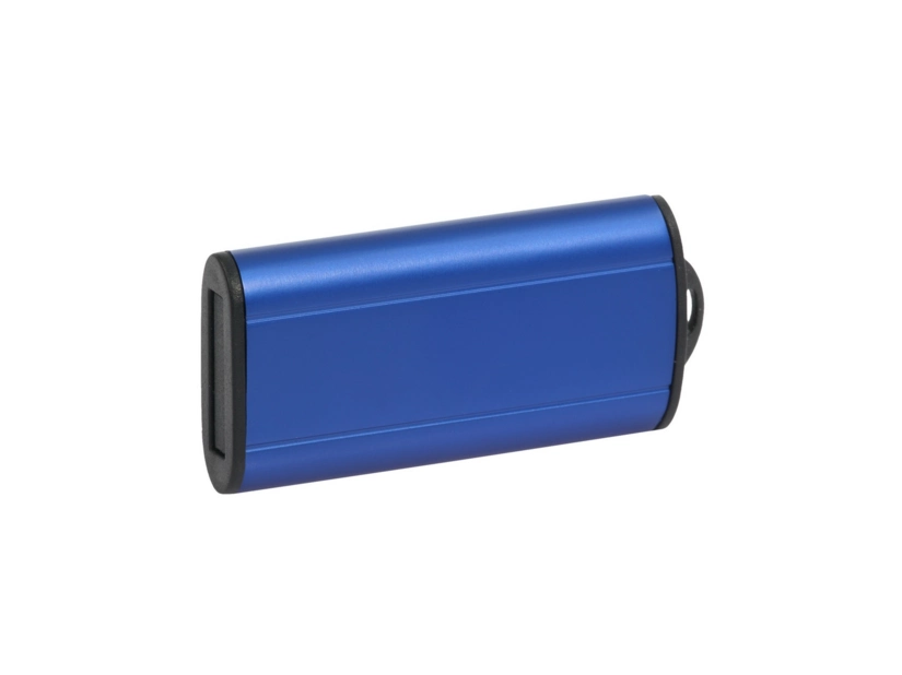 Pendrive slim metalowy niebieski z czarnymi wykończeniami
