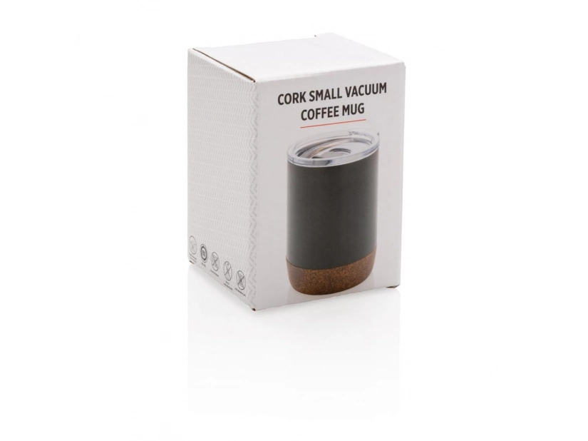 Korkowy kubek termiczny 180 ml, czarny kolor