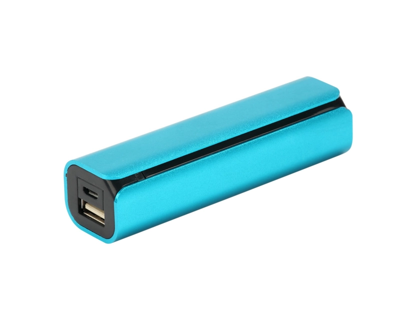 Power bank jasnoniebieski z czarną wkładką i grawerem logo