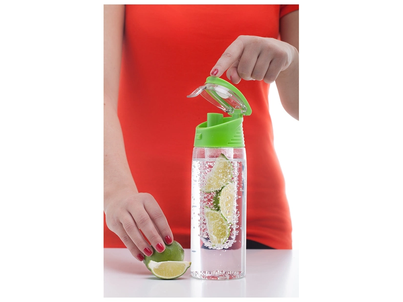 Bidon Frutello 700 ml, zielony/transparentny