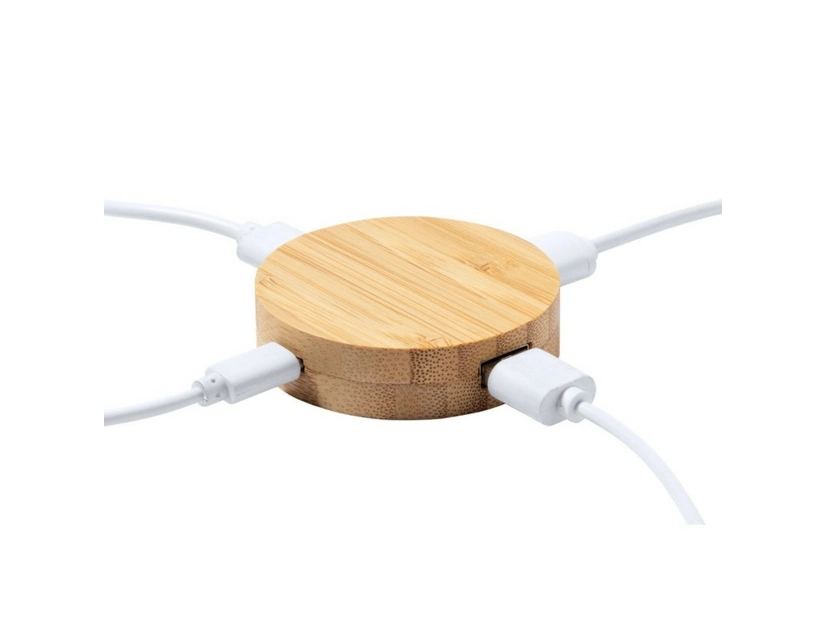 Bambusowy hub USB i USB typu C