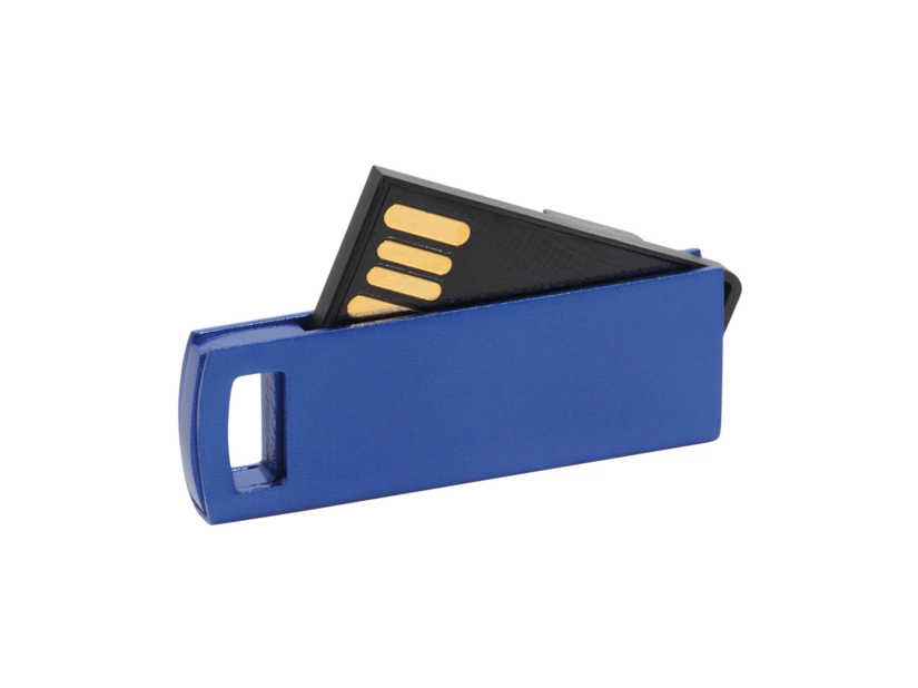 Pendrive slim niebieski 8GB z logo – matowy aluminiowy USB
