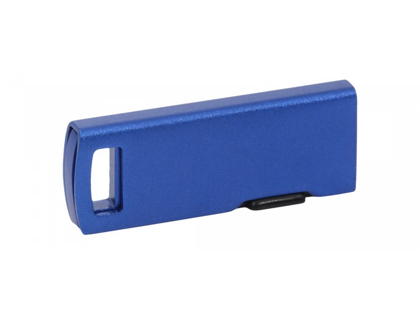 Pendrive slim niebieski 8GB z logo – matowy aluminiowy USB