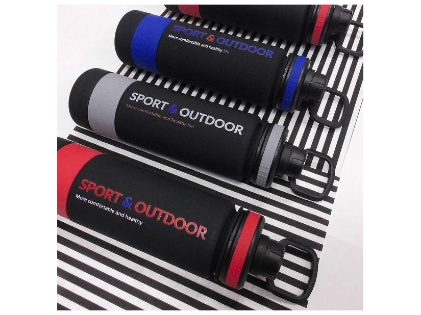 Bidon Facile 900 ml, czerwony/czarny 