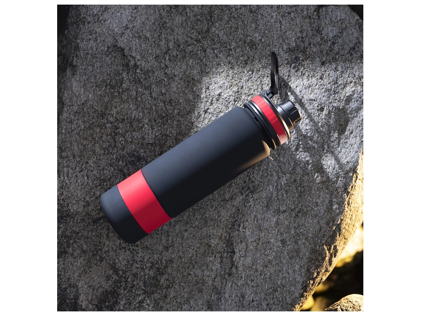 Bidon Facile 900 ml, czerwony/czarny 