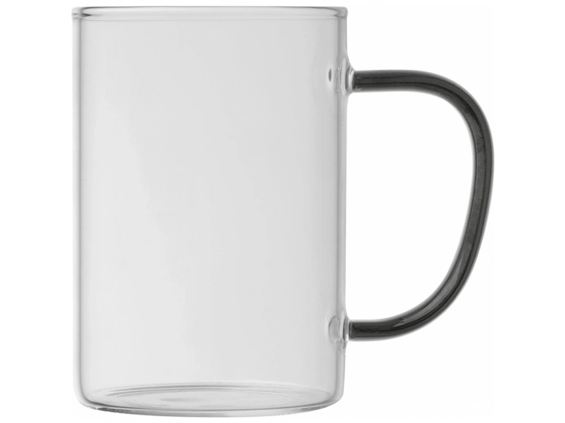 Reklamowy szklany kubek z czarnym uchiem do nadruku 250 ml