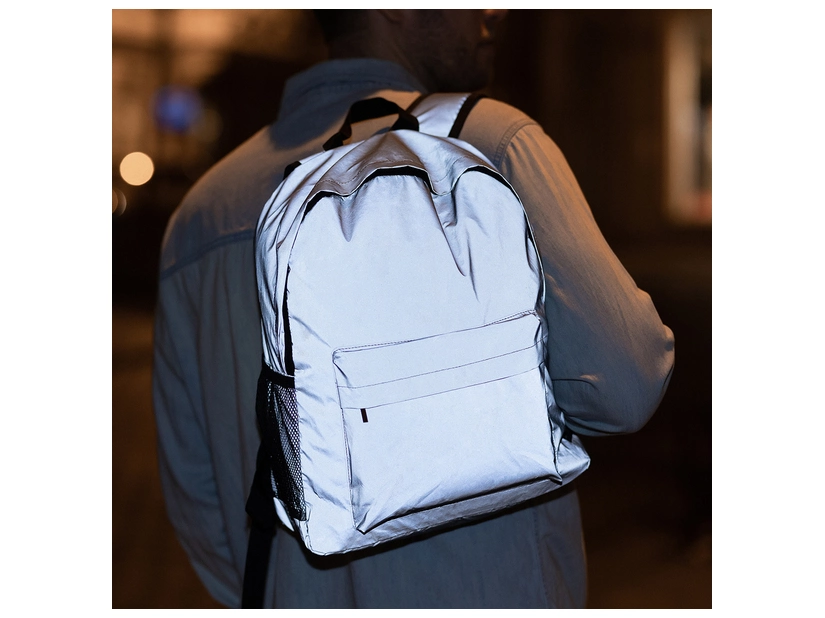 Plecak odblaskowy na laptop Antar, srebrny