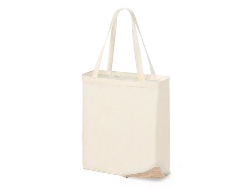 Torba składana bawełniana na zakupy, elementy z juty