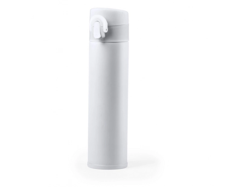 Biały kubek termiczny 330 ml z logo – stal nierdzewna