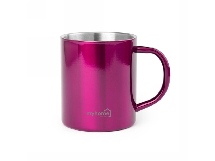 Kubek z metalu, czerwony, 280 ml