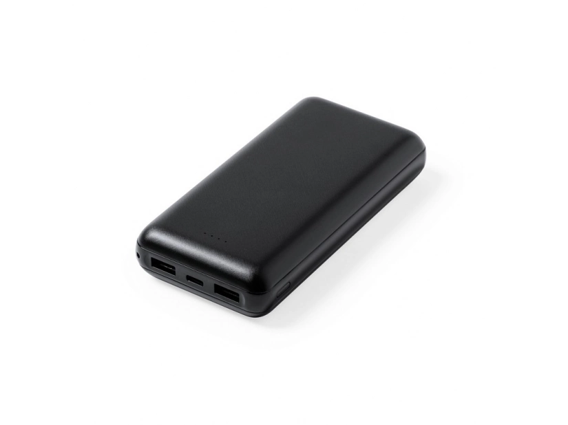 Czarny power bank 20000 mAh ABS z logo firmy