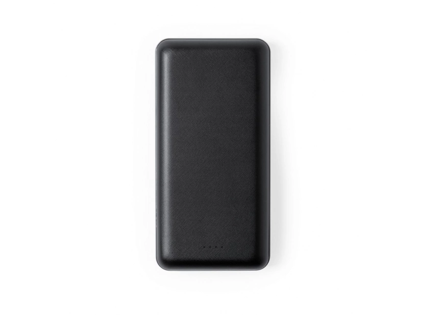 Czarny power bank 20000 mAh ABS z logo firmy