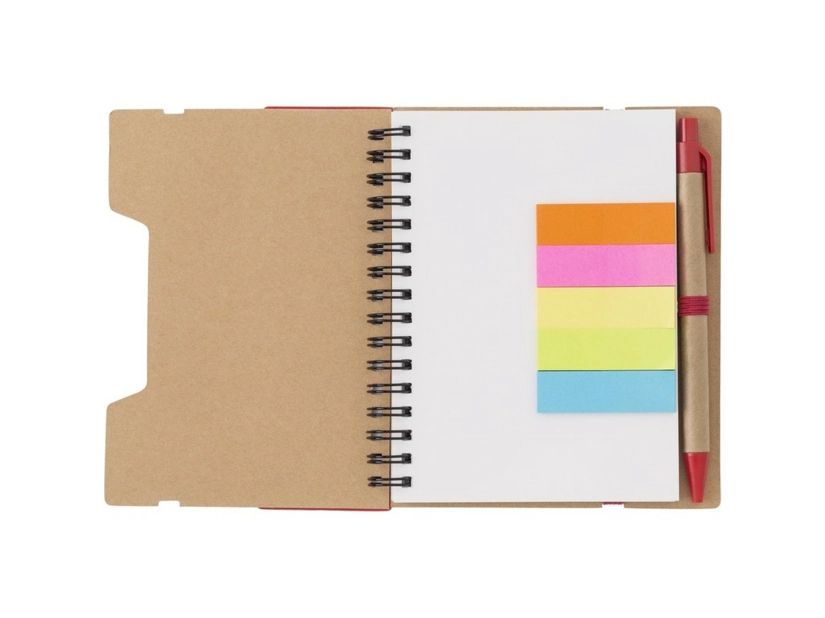 Notes z długopisem i linijka, karteczki samoprzylepne