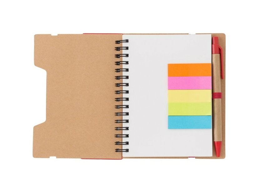 Notes z długopisem i linijka, karteczki samoprzylepne