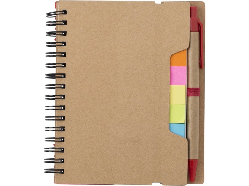 Notes z długopisem i linijka, karteczki samoprzylepne