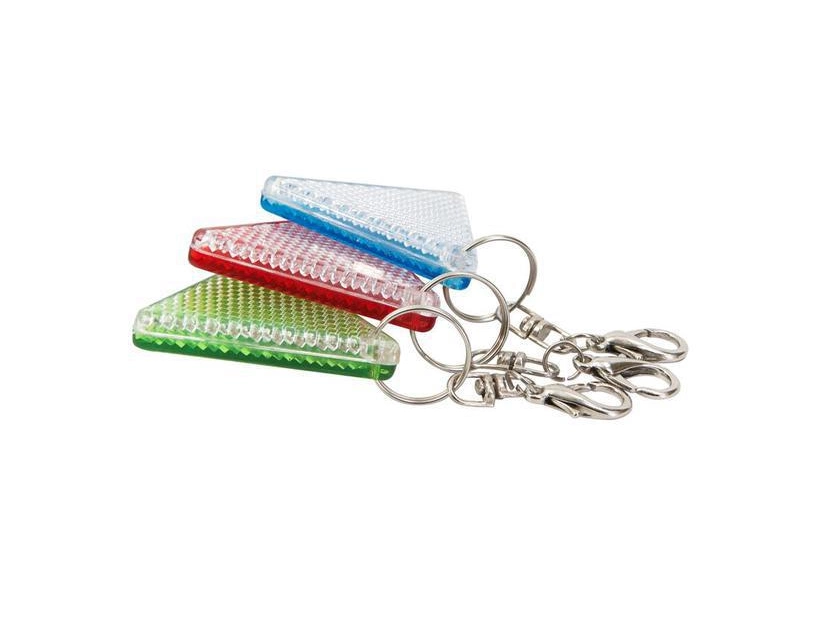 Brelok odblaskowy safe do nadruku logo, czerwony/biały