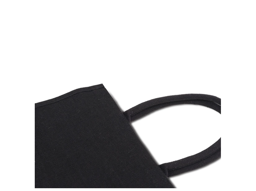 Jutowa torba na zakupy z nadrukiem logo, czarny