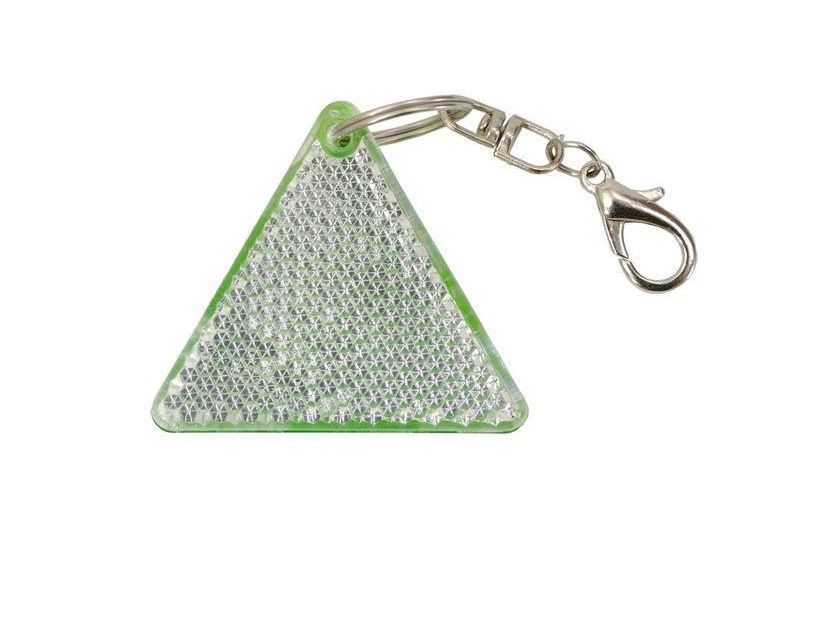 Brelok odblaskowy safe do nadruku logo, zielony/biały