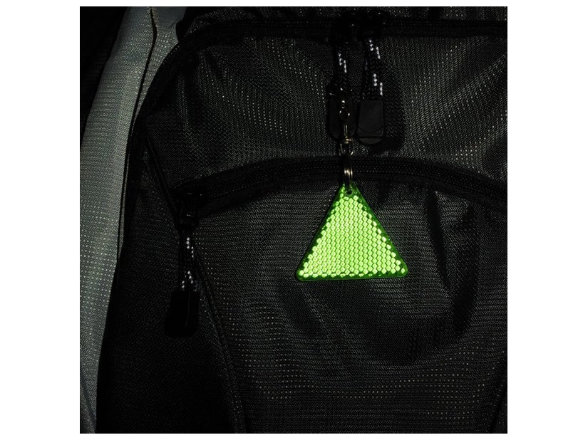 Brelok odblaskowy safe do nadruku logo, zielony/biały