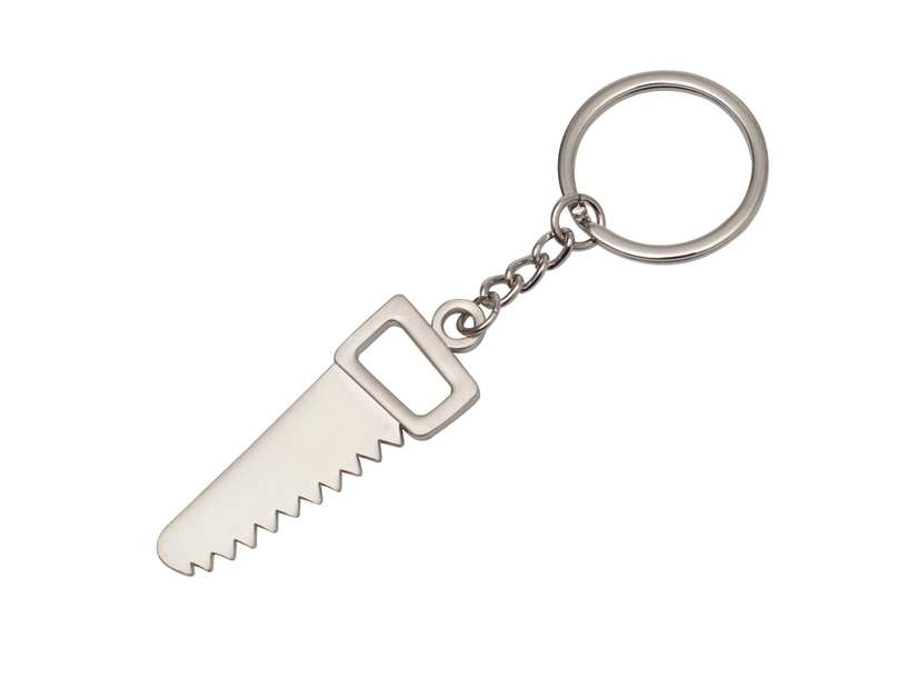 Brelok metalowy Saw, srebrny 
