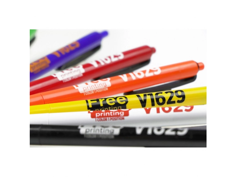 Długopis plastikowy czerwony z logo – nadruk UV lub tampondruk